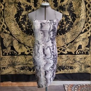 Snake skin print asymmetrical dress size medium